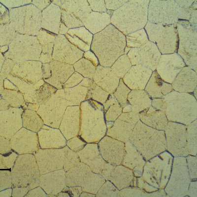 The microstructure of the pipe base metal, in the center of the thickness, is granular alpha.