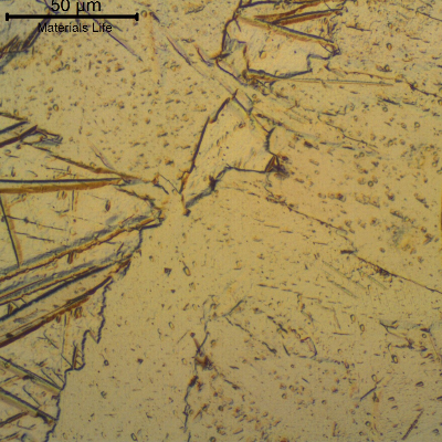 The microstructure of the pipe seam weld metal, in the center of the thickness, presents a coarse prior beta grain size.