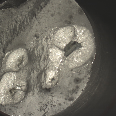 Aspect of the all weld metal broken tensile test conducted in the sample removed from structure close to the region where the cracking was detected, indicating that the material entrapped hydrogen for several days, since the test was conducted more than 2 weeks later than the cracking was detected.