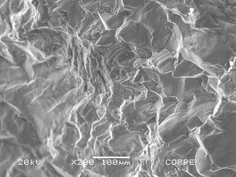 After opening the crack the fracture surface presented different aspects close to the internal surface and through the wall propagation.  Intergranular at the surface, showing intergranular SCC mechanism, and transgranular with striation, showing the contribution of pulsing loads.