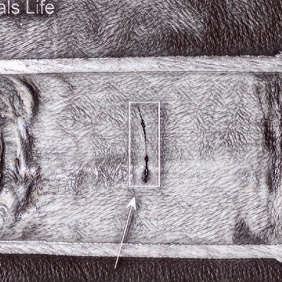Schematic drawing presenting the cracking surface aspect.