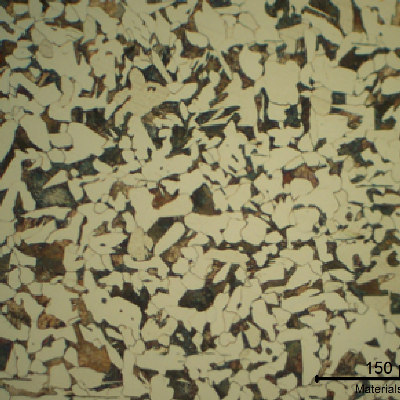 Ferritic perlitic structure of the shell plate.