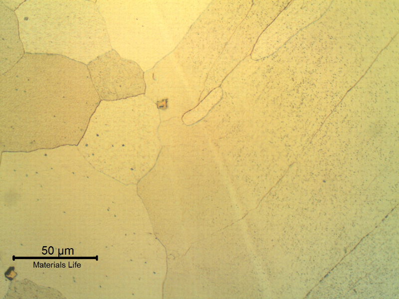 Micrography of the transverse section of the tube presenting the autogenous weld at the fusion line.