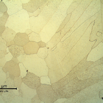 Micrography of the transverse section of the tube presenting the autogenous weld at the fusion line.