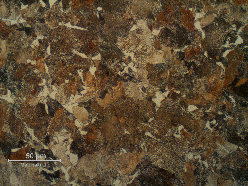SPUR GEAR ferritic perlitic microstructure in the center of the tooth. Predominantly perlitic.