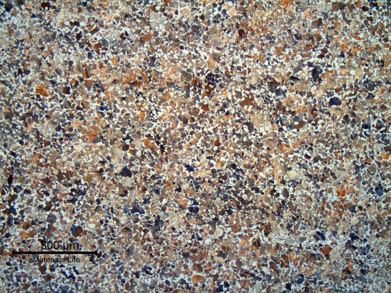 SPUR RACK ferritic perlitic microstructure in the center of the tooth.