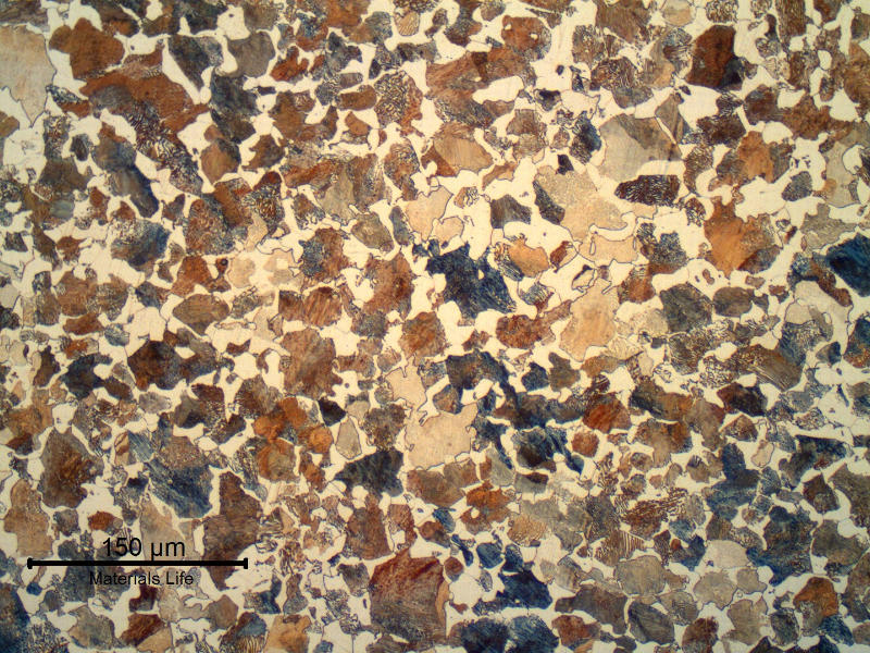SPUR RACK ferritic perlitic microstructure in the center of the tooth.