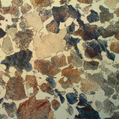 SPUR RACK ferritic perlitic microstructure in the center of the tooth.