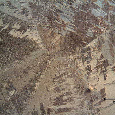 The bar presented a large prior beta grain size and acicular alpha. Biphasic structure.