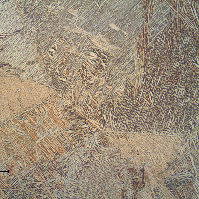 The bar presented alpha plus beta phases, acicular alpha and coarse prior beta grains.