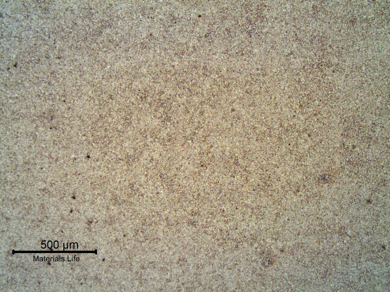 Longitudinal section of the fitting in the center of the thickness (2"). Refined ferritic structure.
