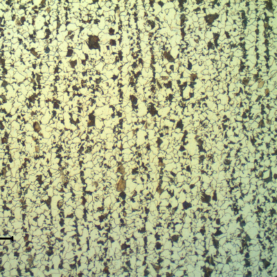 Ferritic perlitic structure of the plate. Longitudinal section.