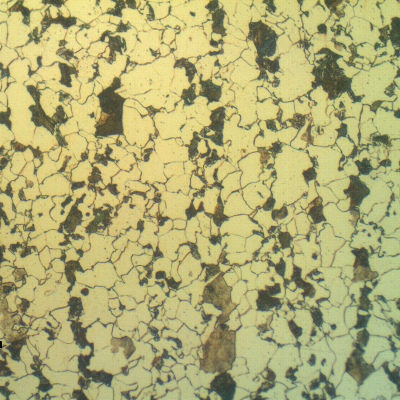 Ferritic perlitic structure of the plate.  Longitudinal section.