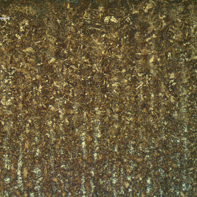 Martensitic structure at the cutting HAZ. Longitudinal section.