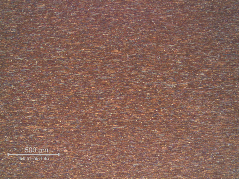Longitudinal section of the 3.6 mm wire, presenting a refined structure.