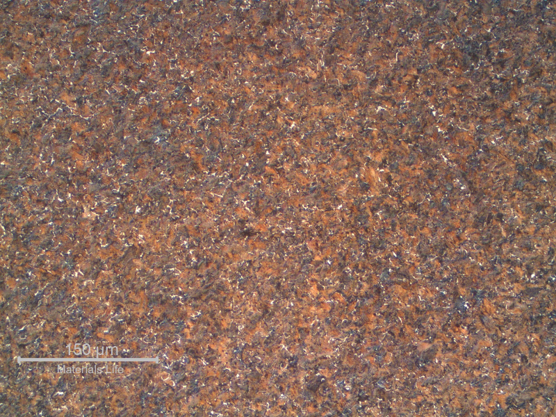 Transverse section of the 3.6 mm wire, presenting a refined structure predominatly perlitic.