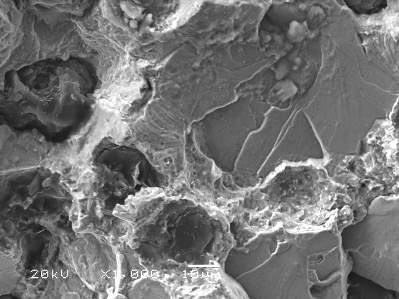 Detail of the cleavage micromechanism.