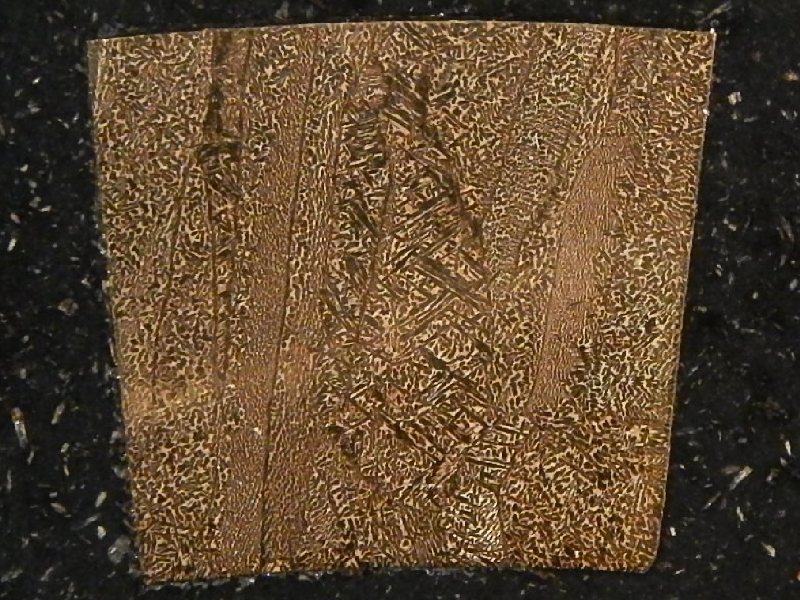 The macrography of the transverse section shows the columnar grains typical of a centrifugally cast material. The etch is the same as the adopted for the micrographies. The bushing thickness is 1/2".