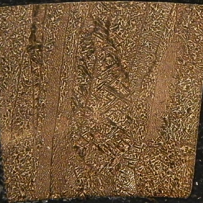 The macrography of the transverse section shows the columnar grains typical of a centrifugally cast material. The etch is the same as the adopted for the micrographies. The bushing thickness is 1/2".