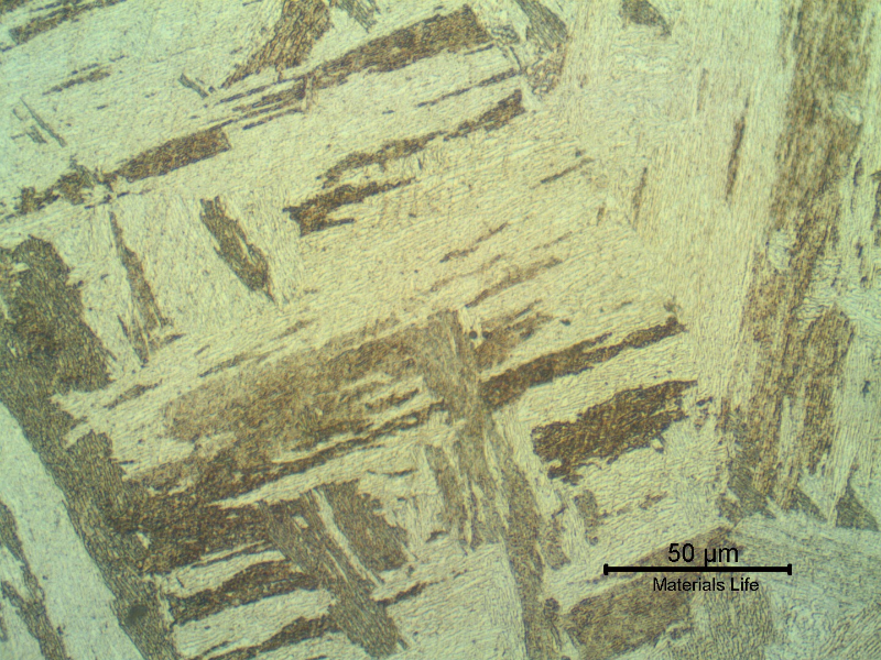 Base metal micrographic detail presenting a tempered martensitic microstructure.