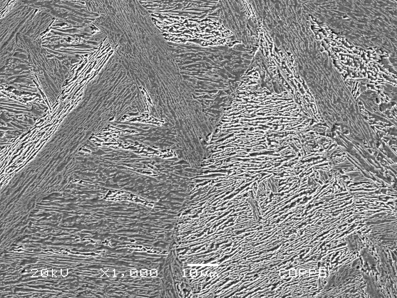 Micrographic detail of the base metal tempered martensite.