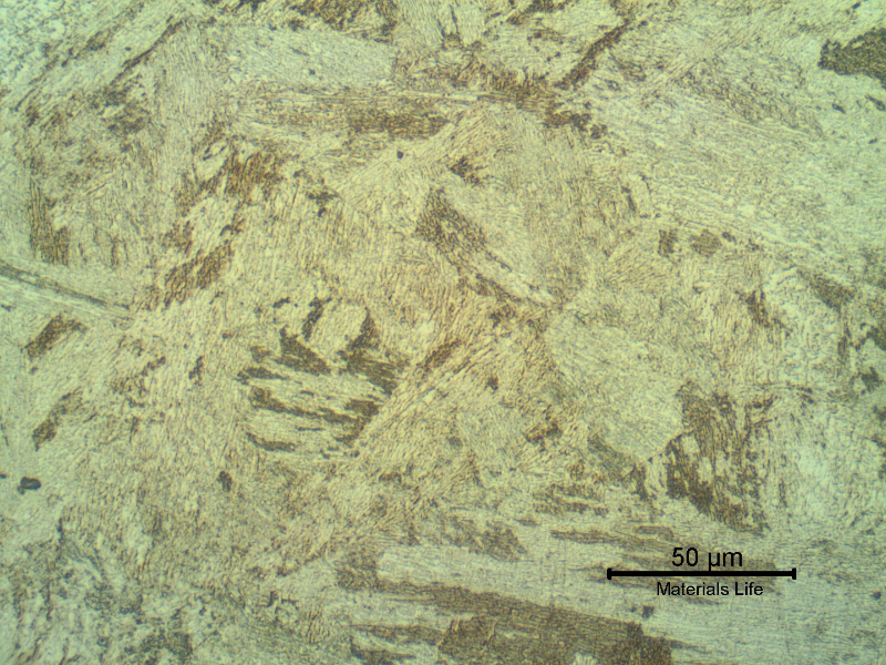 Micrographic detail of the heat-affected zone close to the base metal.