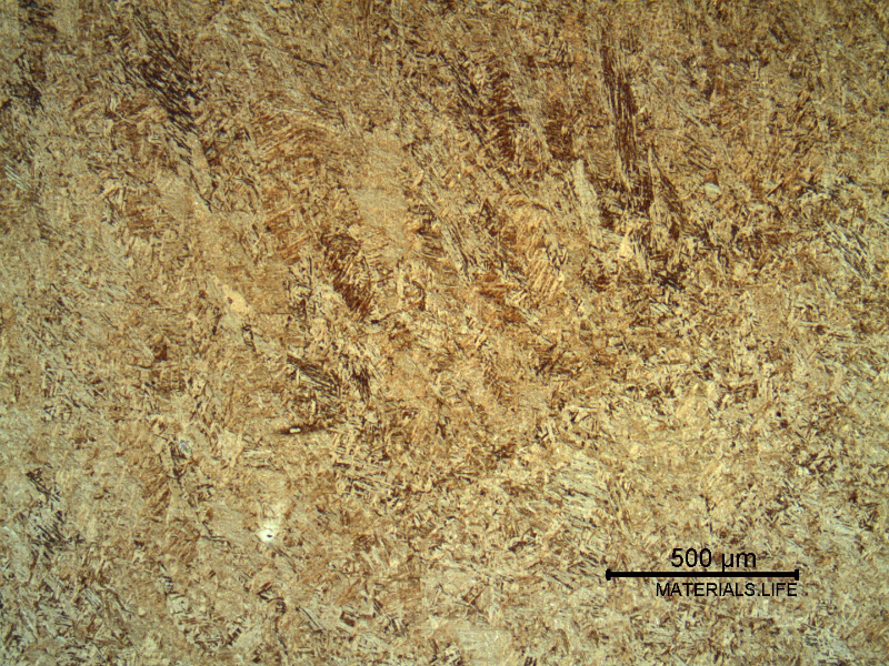 Micrography of the cap pass.  Not reheated during the welding.