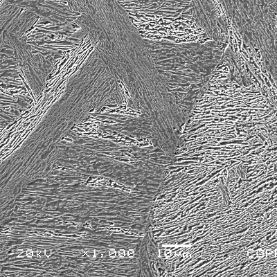Micrographic detail of the base metal tempered martensite.