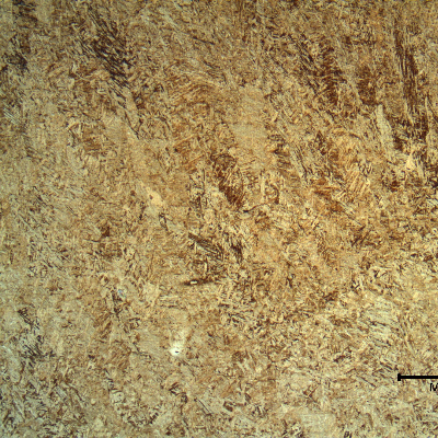 Micrography of the cap pass.  Not reheated during the welding.