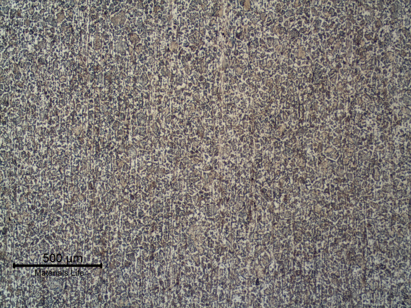 Pin B micrography presenting a ferritic-bainitic structure.