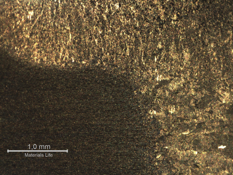 Macrography of the pipe heat affected zone.