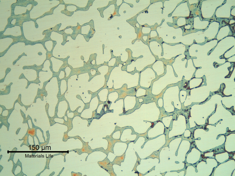 Higher magnification of the flange heat affected zone. The detrimental phases in the ferrite structure is clearly being dissolved with the proximity of the fusion line (to the left).