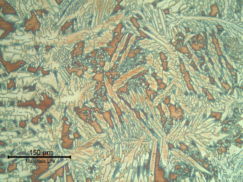 Micrography of the fusion line of the weld in the pipe side.