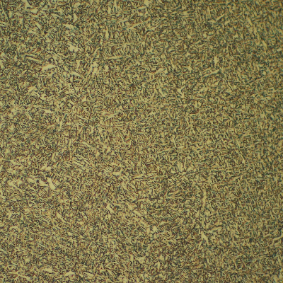 Micrography of the weld metal in the center of the fillet showing a 100% acicular ferrite that is a microestructure of a high strenght steel, evidenced the effect of the dilution of the tube chemistry in the weld metal.