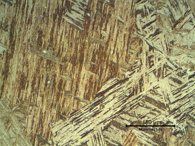 Original casting base metal presenting a coarse martensitic structure with a small amount of delta ferrite.