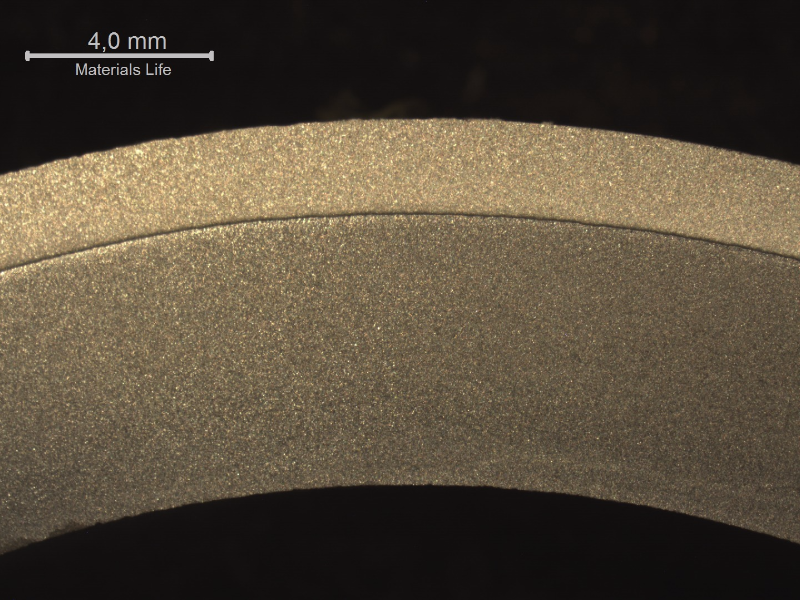 Macrography of the tube transversal section presenting the studied assembly.