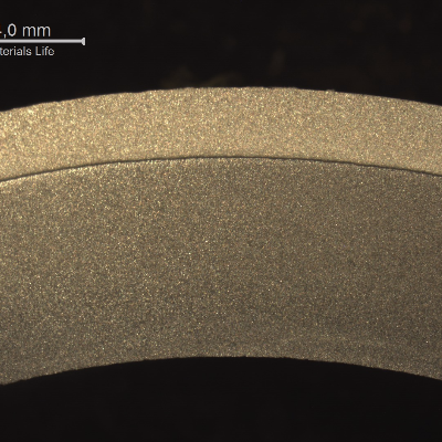 Macrography of the tube transversal section presenting the studied assembly.