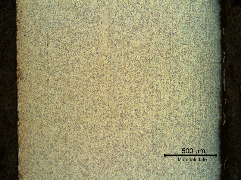 The longitudinal section of the ring reveals a very fine ferritic structure.