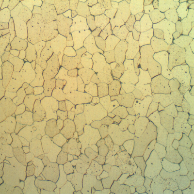 Detail of the longitudinal section of the ring, showing a fully ferritic structure.