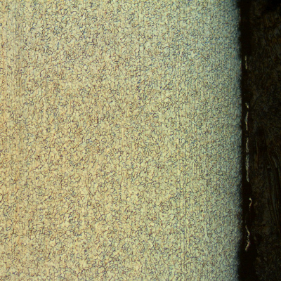 The longitudinal section of the ring reveals a very fine ferritic structure.