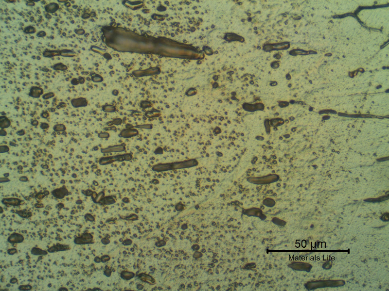 Micrographic detail of the Fusion Line of the AA 3003 pipe, presenting a narrow HAZ.