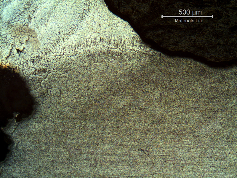 Micrography of the Fusion Line of the AA 6063 pipe, presenting strong precipitation.