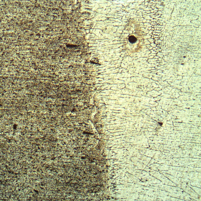 Micrography of the Fusion Line of the AA 3003 pipe, presenting a narrow HAZ.