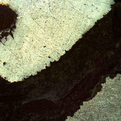 Intergranular corrosion at the fusion line of the AA 6063 pipe.