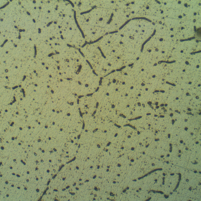 Micrographic detail of the weld metal structure.