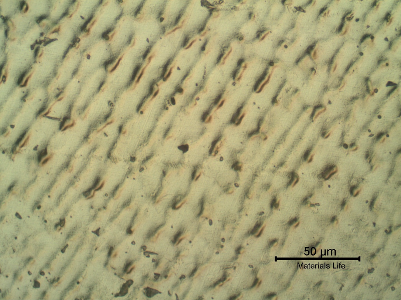 Micrographic detail of the weld metal at the root pass.
