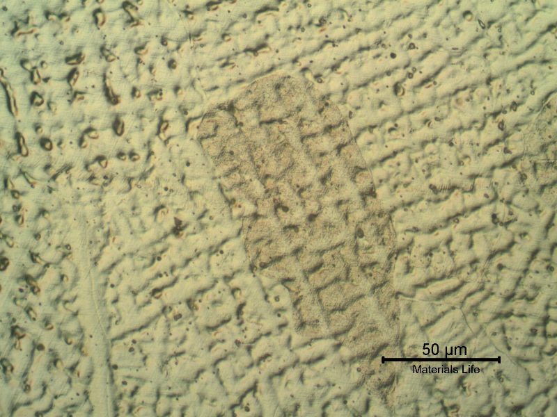 Micrographic detail of the weld metal in the cap pass.