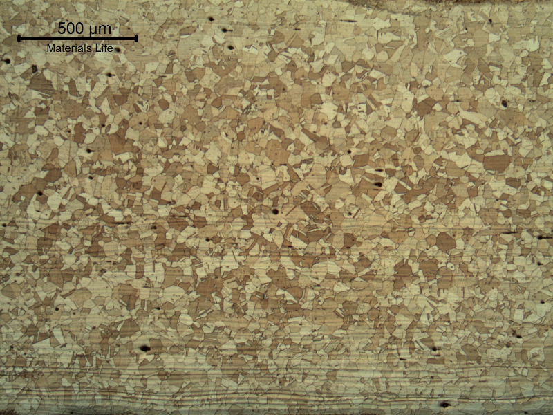 Micrography of the pipe longitudinal base metal.