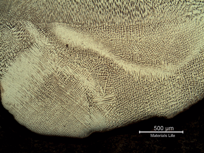 Micrography of the weld metal in the root pass.