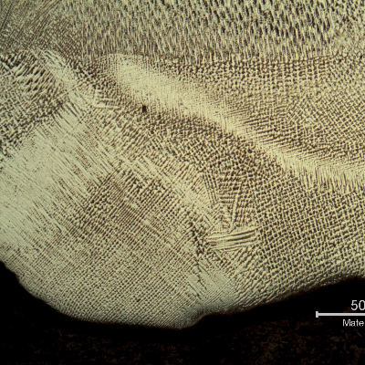 Micrography of the weld metal in the root pass.